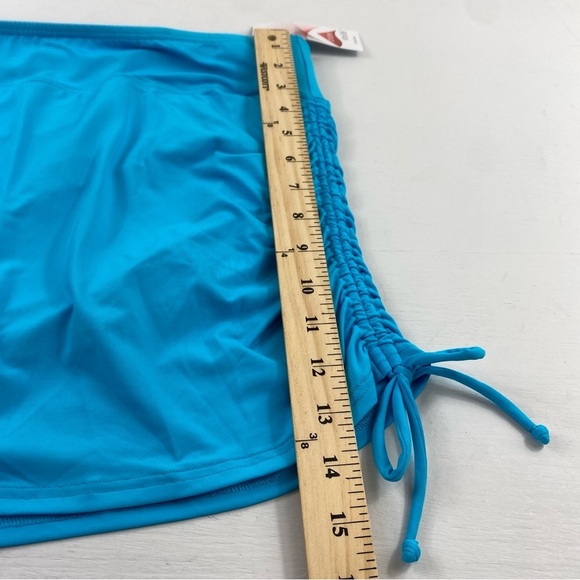 NWT Lands’ End Women’s Bright Blue Ruched Sides Swim Skirt Sz 18 - Picture 13 of 14